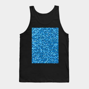 Blue Pink White Abstraction Stain Glass Grid Art Tank Top